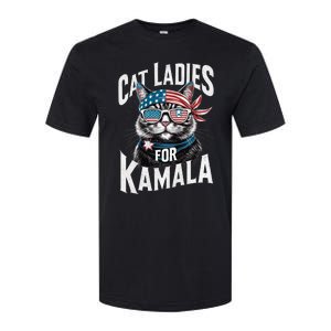 Cat Ladies For Kamala 2024 President Kamala Harris 2024 Softstyle CVC T-Shirt