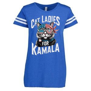 Cat Ladies For Kamala 2024 President Kamala Harris 2024 Enza Ladies Jersey Football T-Shirt