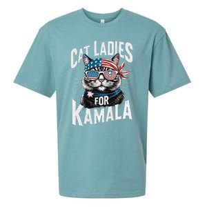 Cat Ladies For Kamala 2024 President Kamala Harris 2024 Sueded Cloud Jersey T-Shirt