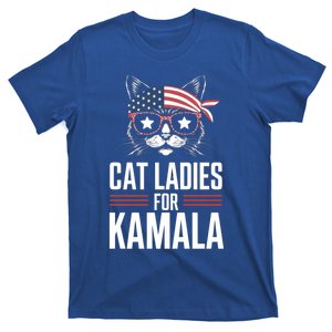 Cat Ladies For Kamala Funny Cat 2024 President Kamalaharris Gift T-Shirt