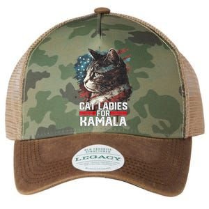 Cat Ladies For Kamala Harris Funny Cat Legacy Tie Dye Trucker Hat