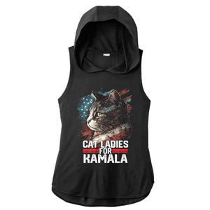 Cat Ladies For Kamala Harris Funny Cat Ladies PosiCharge Tri-Blend Wicking Draft Hoodie Tank