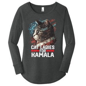 Cat Ladies For Kamala Harris Funny Cat Women's Perfect Tri Tunic Long Sleeve Shirt