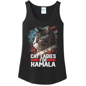 Cat Ladies For Kamala Harris Funny Cat Ladies Essential Tank