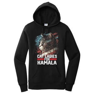 Cat Ladies For Kamala Harris Funny Cat Women's Pullover Hoodie