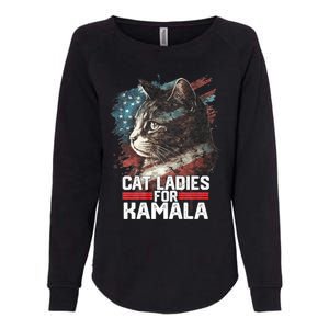 Cat Ladies For Kamala Harris Funny Cat Womens California Wash Sweatshirt