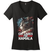 Cat Ladies For Kamala Harris Funny Cat Women's V-Neck T-Shirt