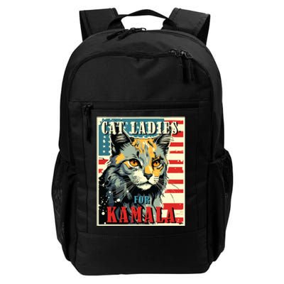 Cat Ladies For Kamala Funny Cat 2024 President Kamalaharris Daily Commute Backpack