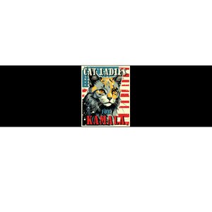 Cat Ladies For Kamala Funny Cat 2024 President Kamalaharris Bumper Sticker