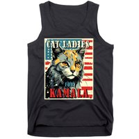 Cat Ladies For Kamala Funny Cat 2024 President Kamalaharris Tank Top