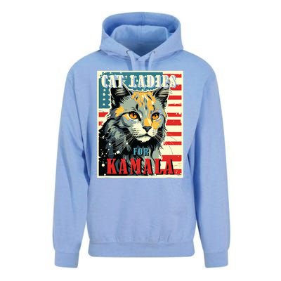 Cat Ladies For Kamala Funny Cat 2024 President Kamalaharris Unisex Surf Hoodie