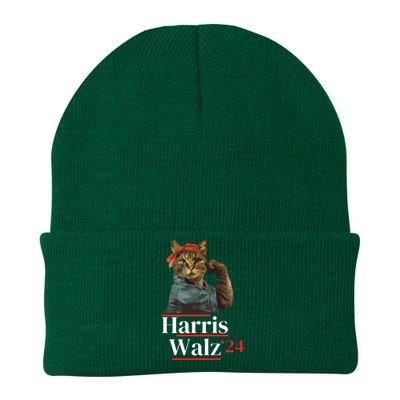 Cat Ladies For Kamala Walz Funny Cat 2024 President Knit Cap Winter Beanie