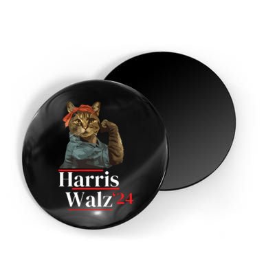 Cat Ladies For Kamala Walz Funny Cat 2024 President Magnet