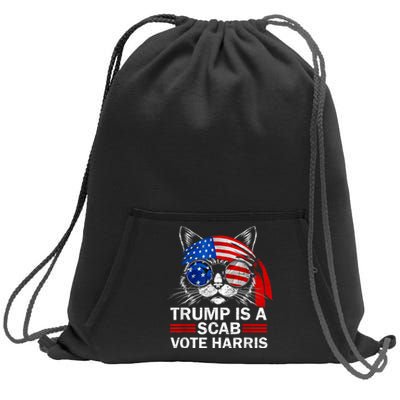 Cat Ladies Funny Trump Is A Scab Vote Harris Sweatshirt Cinch Pack Bag