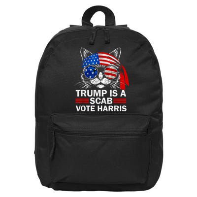 Cat Ladies Funny Trump Is A Scab Vote Harris 16 in Basic Backpack