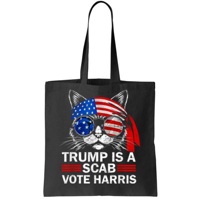 Cat Ladies Funny Trump Is A Scab Vote Harris Tote Bag