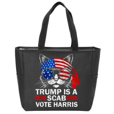 Cat Ladies Funny Trump Is A Scab Vote Harris Zip Tote Bag