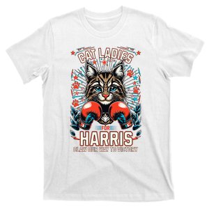 Cat Ladies For Harris For President 2024 T-Shirt