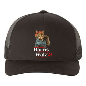 Cat Ladies For Kamala Walz Funny Cat 2024 President Yupoong Adult 5-Panel Trucker Hat