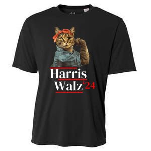 Cat Ladies For Kamala Walz Funny Cat 2024 President Cooling Performance Crew T-Shirt