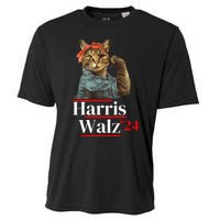 Cat Ladies For Kamala Walz Funny Cat 2024 President Cooling Performance Crew T-Shirt