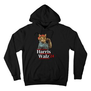 Cat Ladies For Kamala Walz Funny Cat 2024 President Hoodie