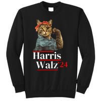 Cat Ladies For Kamala Walz Funny Cat 2024 President Sweatshirt