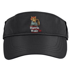 Cat Ladies For Kamala Walz Funny Cat 2024 President Adult Drive Performance Visor