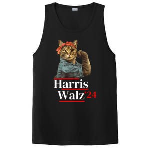 Cat Ladies For Kamala Walz Funny Cat 2024 President PosiCharge Competitor Tank