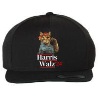 Cat Ladies For Kamala Walz Funny Cat 2024 President Wool Snapback Cap