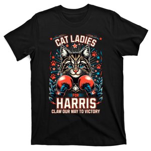 Cat Ladies For Harris For President 2024 T-Shirt