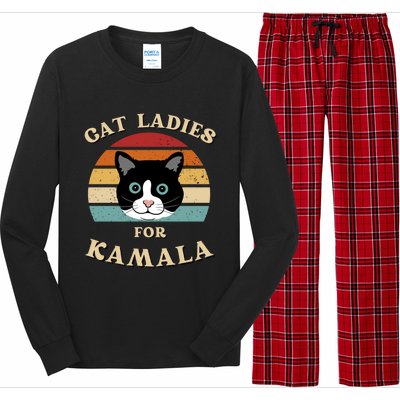 Cat Ladies For Kamala Harris Cool Gift Long Sleeve Pajama Set