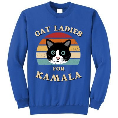 Cat Ladies For Kamala Harris Cool Gift Tall Sweatshirt