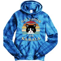 Cat Ladies For Kamala Harris Cool Gift Tie Dye Hoodie