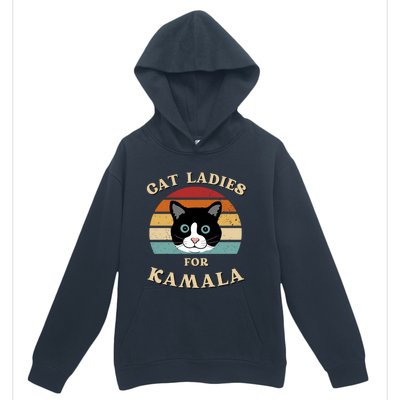 Cat Ladies For Kamala Harris Cool Gift Urban Pullover Hoodie