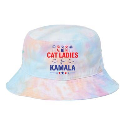 Cat Ladies For Kamala Harris 2024 Childless Cat Lady Tie Dye Newport Bucket Hat