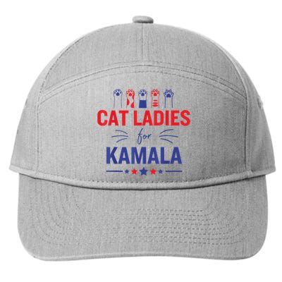 Cat Ladies For Kamala Harris 2024 Childless Cat Lady 7-Panel Snapback Hat