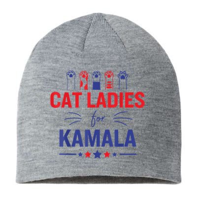 Cat Ladies For Kamala Harris 2024 Childless Cat Lady Sustainable Beanie