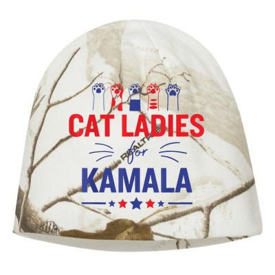 Cat Ladies For Kamala Harris 2024 Childless Cat Lady Kati - Camo Knit Beanie