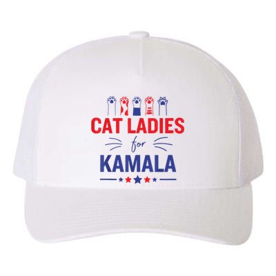 Cat Ladies For Kamala Harris 2024 Childless Cat Lady Yupoong Adult 5-Panel Trucker Hat