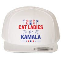 Cat Ladies For Kamala Harris 2024 Childless Cat Lady Wool Snapback Cap