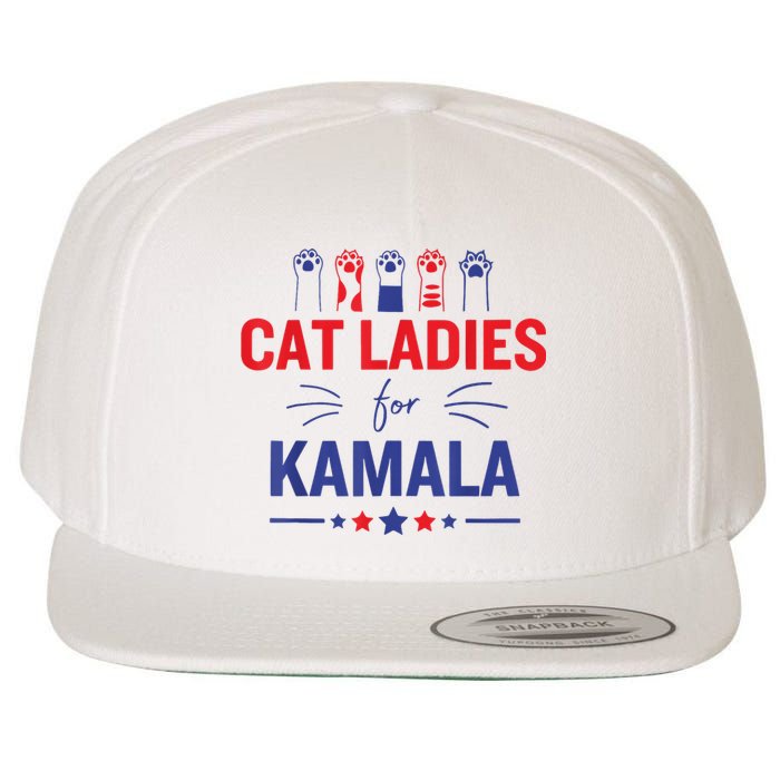 Cat Ladies For Kamala Harris 2024 Childless Cat Lady Wool Snapback Cap