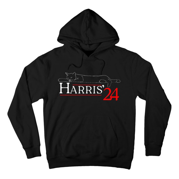 Cat Ladies For Kamala Funny Cat 2024 President Kamala Harris Hoodie