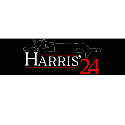 Cat Ladies For Kamala Funny Cat 2024 President Kamala Harris Bumper Sticker