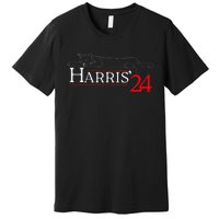 Cat Ladies For Kamala Funny Cat 2024 President Kamala Harris Premium T-Shirt