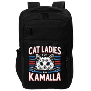 Cat Ladies For Kamala Funny Cat 2024 President Kamala Harris Impact Tech Backpack