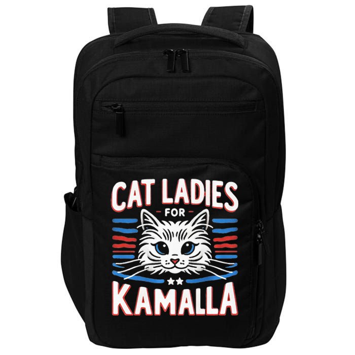 Cat Ladies For Kamala Funny Cat 2024 President Kamala Harris Impact Tech Backpack