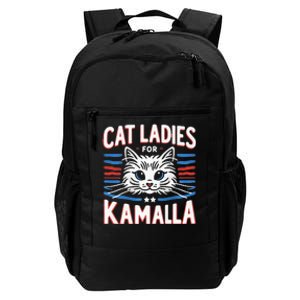 Cat Ladies For Kamala Funny Cat 2024 President Kamala Harris Daily Commute Backpack