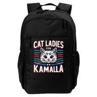 Cat Ladies For Kamala Funny Cat 2024 President Kamala Harris Daily Commute Backpack