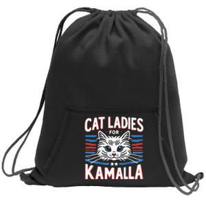 Cat Ladies For Kamala Funny Cat 2024 President Kamala Harris Sweatshirt Cinch Pack Bag